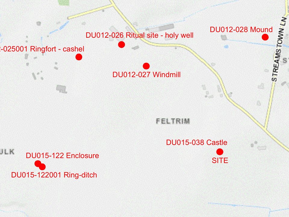 Map of sites in Feltrim
